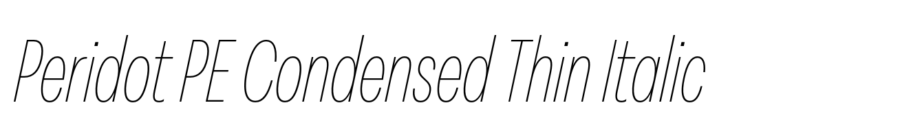Peridot PE Condensed Thin Italic